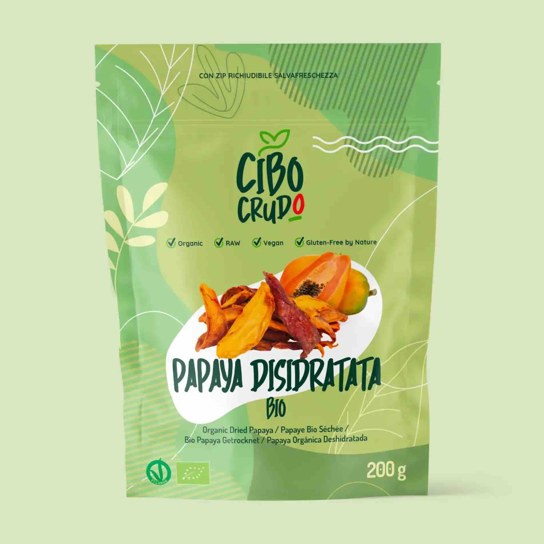 Papaya Essiccata Cruda Bio - Raw Organic - 200g